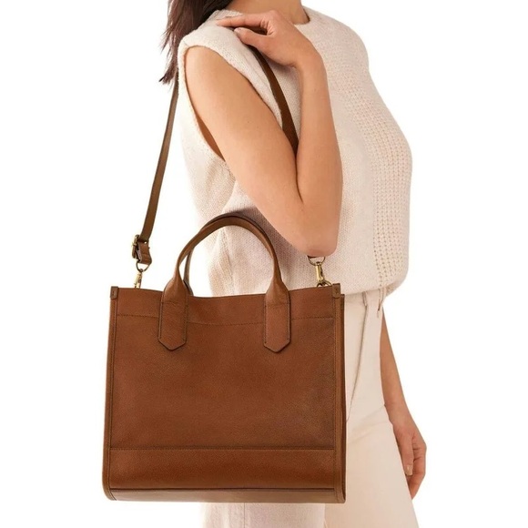 Fossil Brown Leather Large Kyler Tote Bag - Picture 11 of 12